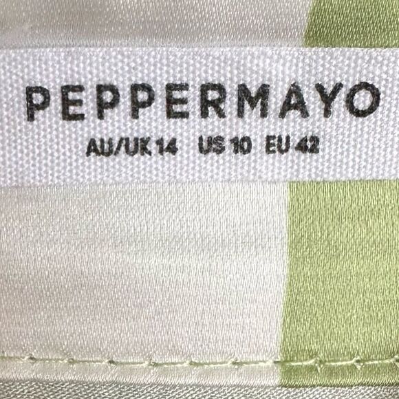 Peppermayo Faye Mini Shirt Dress Sage Retro Geometric Abstract - Picture 12 of 16